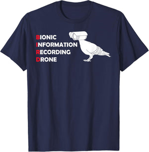 Drone Conspiracy Theory Birds Are Not Real T-Shirt - T-Shirt | Navy