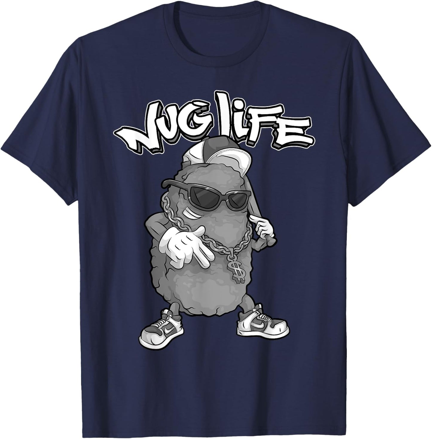 Funny Nug Life Gift | Cute Chicken Nuggets Lover Men Women T-Shirt - T-Shirt | Navy