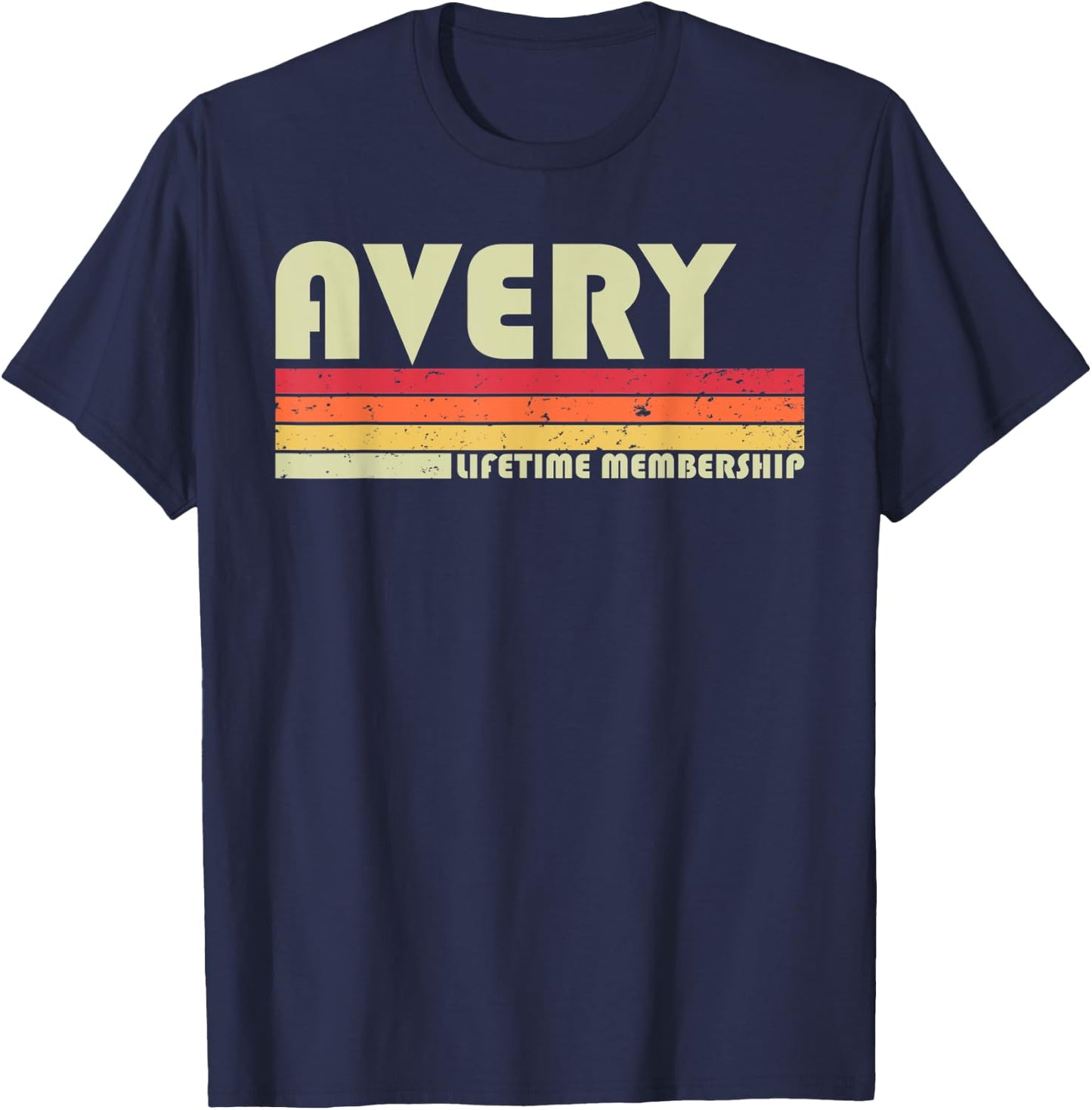 AVERY Surname Funny Retro Vintage 80s 90s Birthday Reunion T-Shirt - T-Shirt | Navy