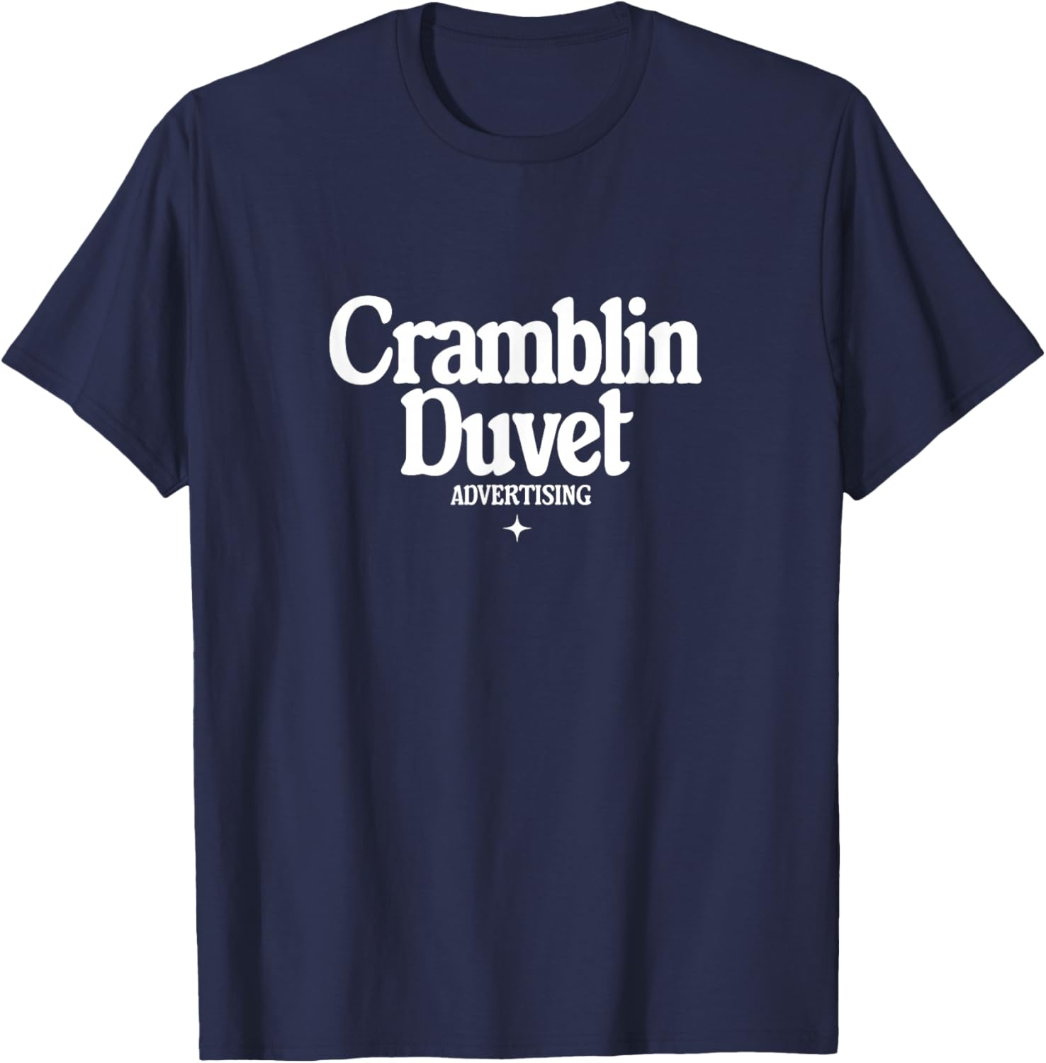 Cramblin Duvet Advertising - retro ad agency logo T-Shirt - T-Shirt | Navy