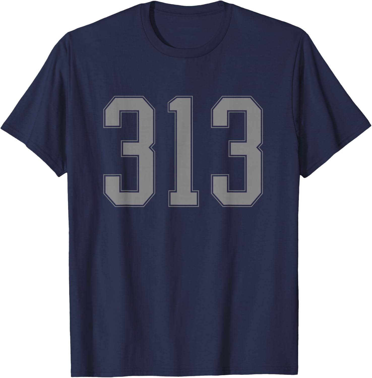 Detroit 313 Area Code Motor City T-Shirt - T-Shirt | Navy