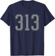 Detroit 313 Area Code Motor City T-Shirt - T-Shirt | Navy