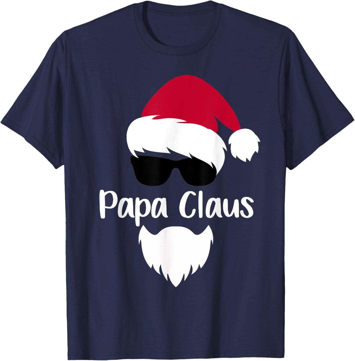 Papa Claus Christmas Santa Costume Gift Matching Family Xmas T-Shirt - T-Shirt | Navy