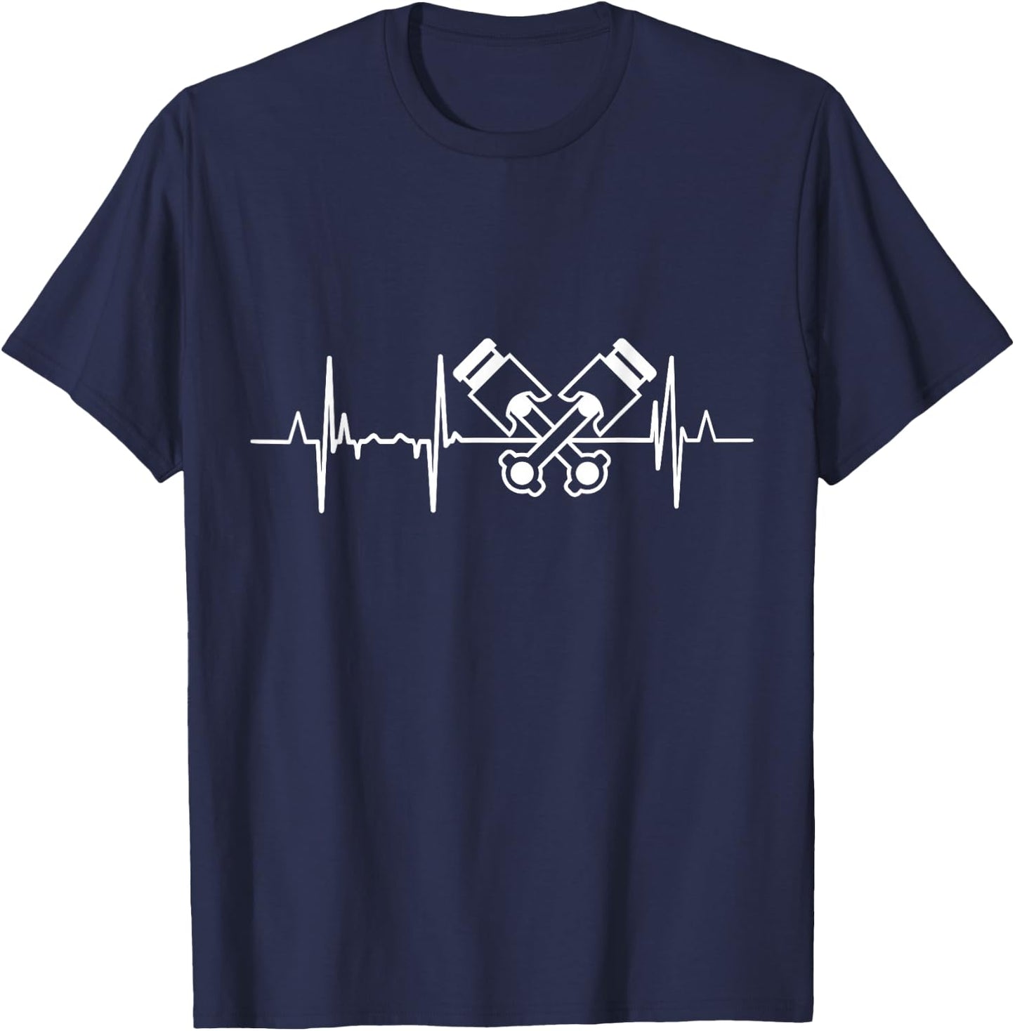 Car Mechatronics Engineer Heartbeat Car Mechanic T-Shirt - T-Shirt | Navy