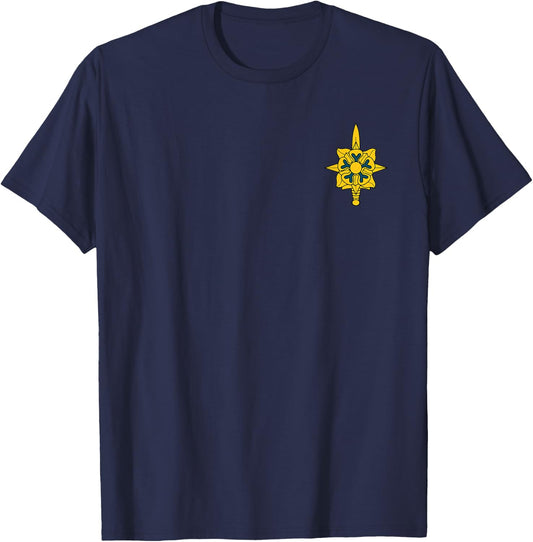 Army Military Intelligence Corps Branch Veteran Insignia T-Shirt - T-Shirt | Navy