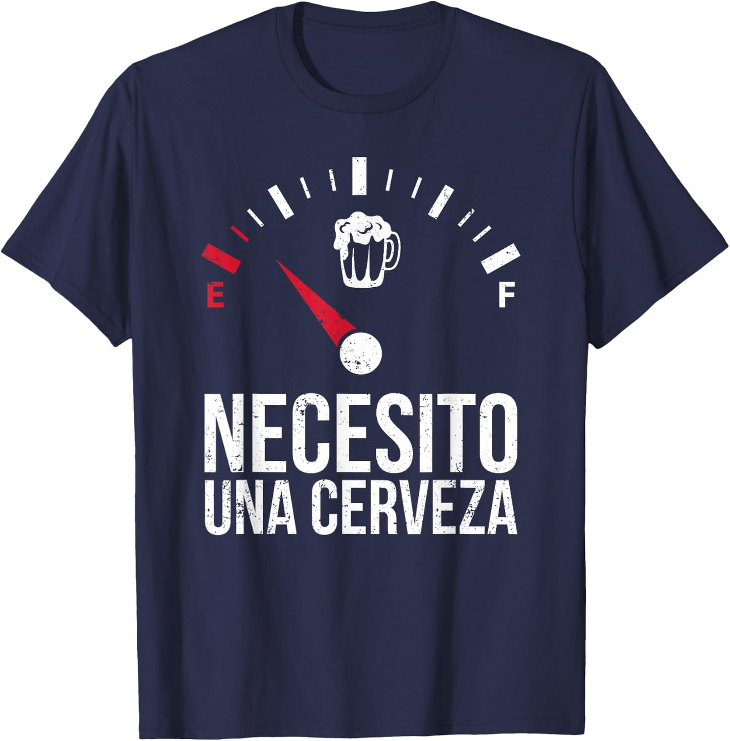 Funny I need a Beer Shirt, Necesito una cerveza, Speed T-Shirt - T-Shirt | Navy
