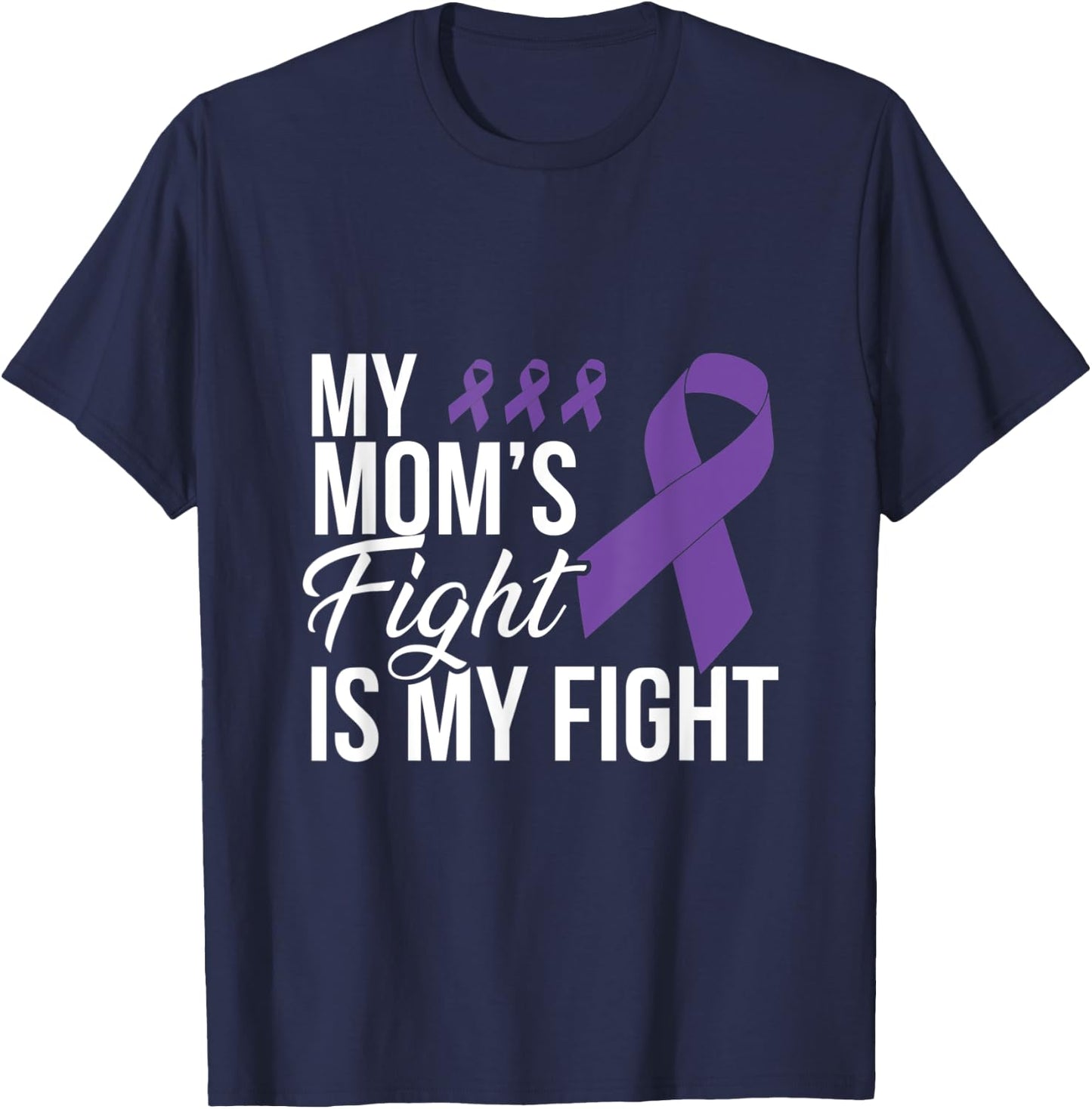 Leiomyosarcoma Fight Cancer Ribbon T-Shirt - T-Shirt | Navy