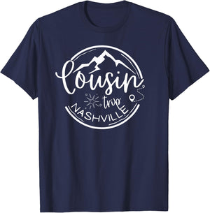 Reunion NASHVILLE Camping Cousin Crew Trip 2025 Mountain T-Shirt - T-Shirt | Navy