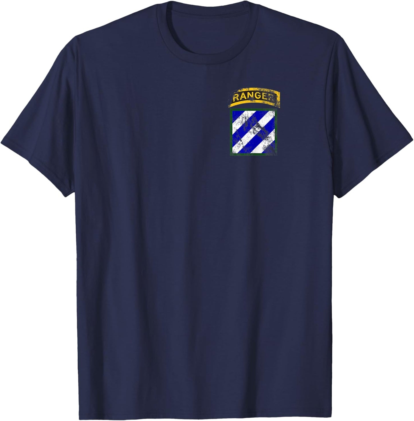 3rd Infantry Division (ID) Patch with Ranger Tab Distressed T-Shirt - T-Shirt | Navy