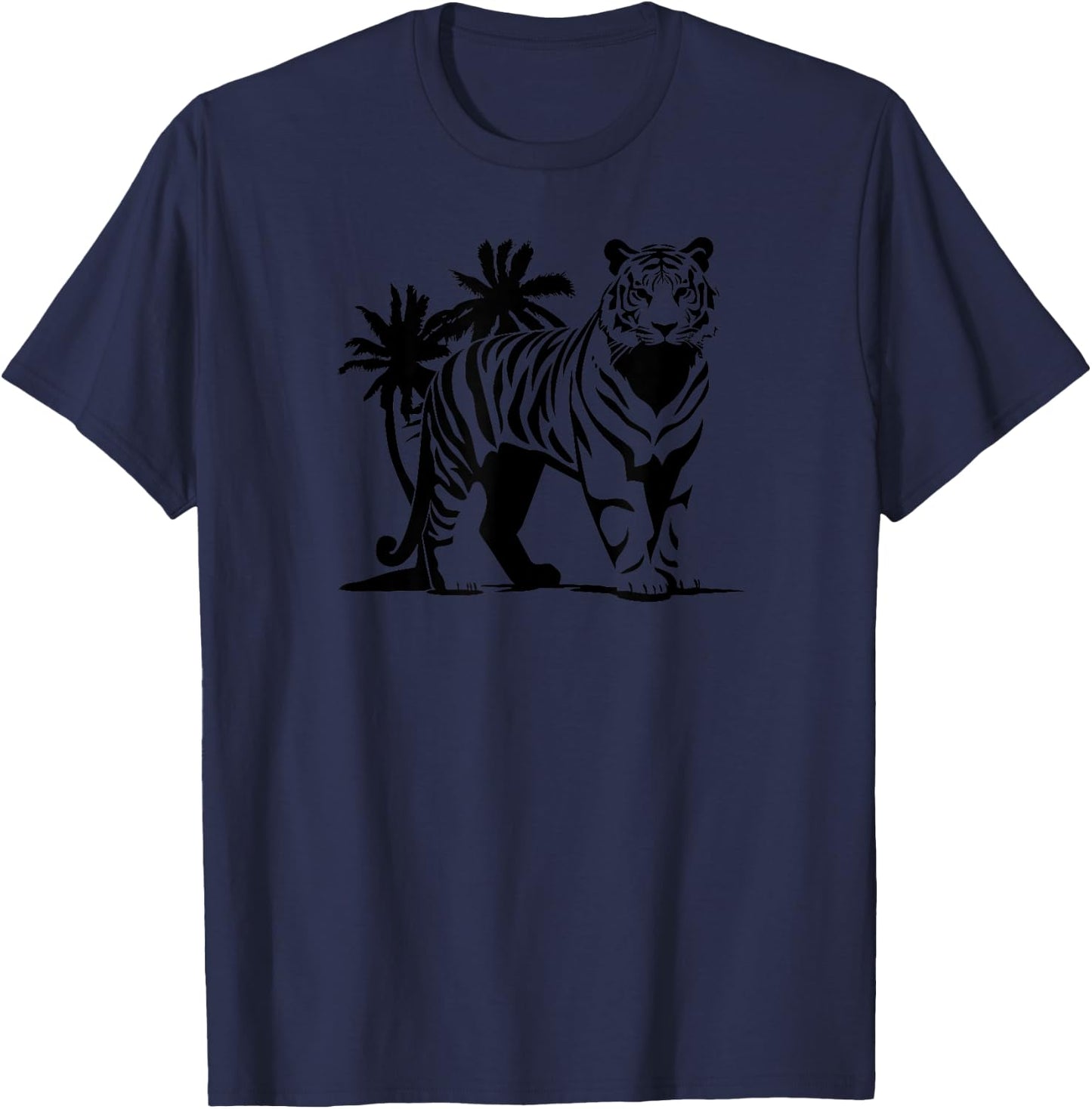 Tiger Wildlife Print T-Shirt - T-Shirt | Navy