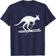 Kangaroo Skiing Fun Winter Sports Australia Travel Gift T-Shirt - T-Shirt | Navy