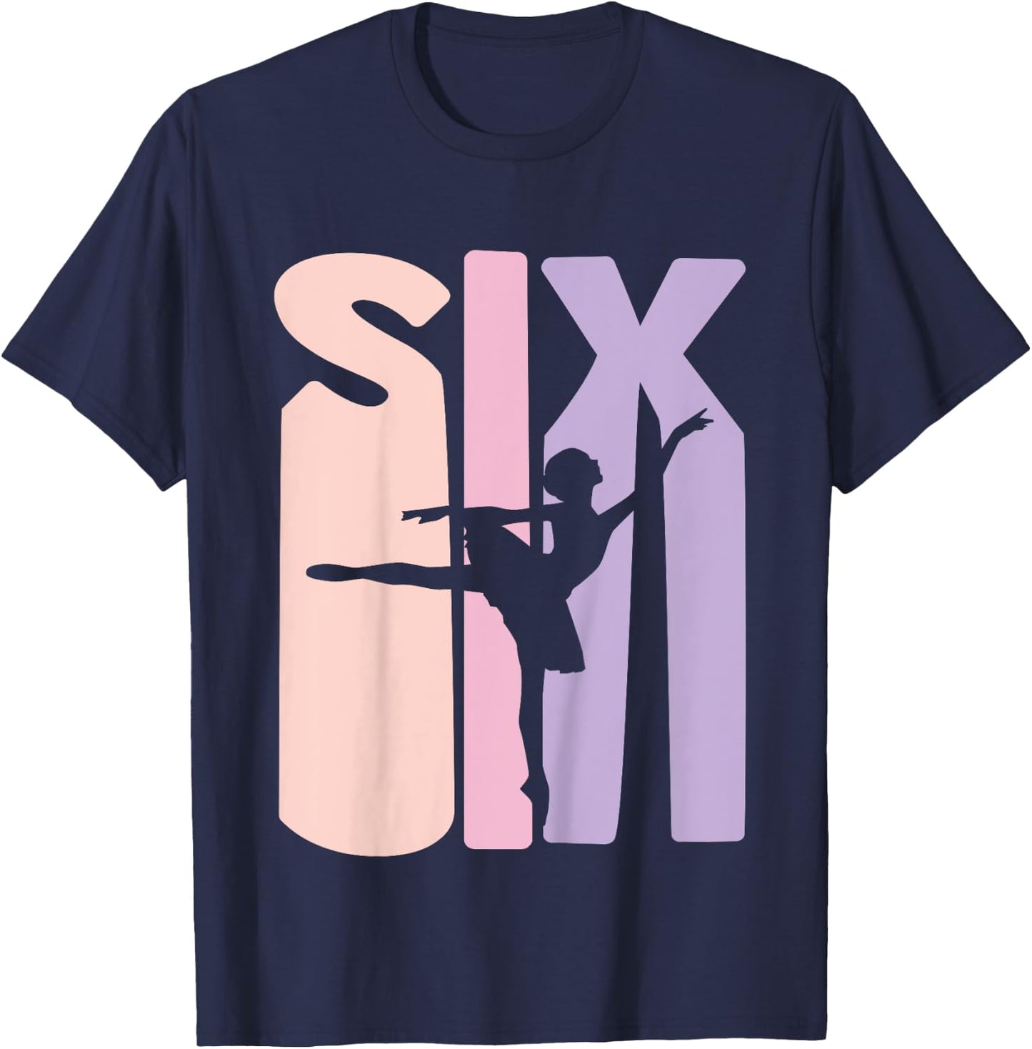 6th Birthday Gift Ballet Dancer 6 Years old Ballerina Girl T-Shirt - T-Shirt | Navy