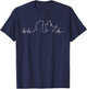 Firefighter Heartbeat Fire Brigade Firefighter Gift T-Shirt - T-Shirt | Navy