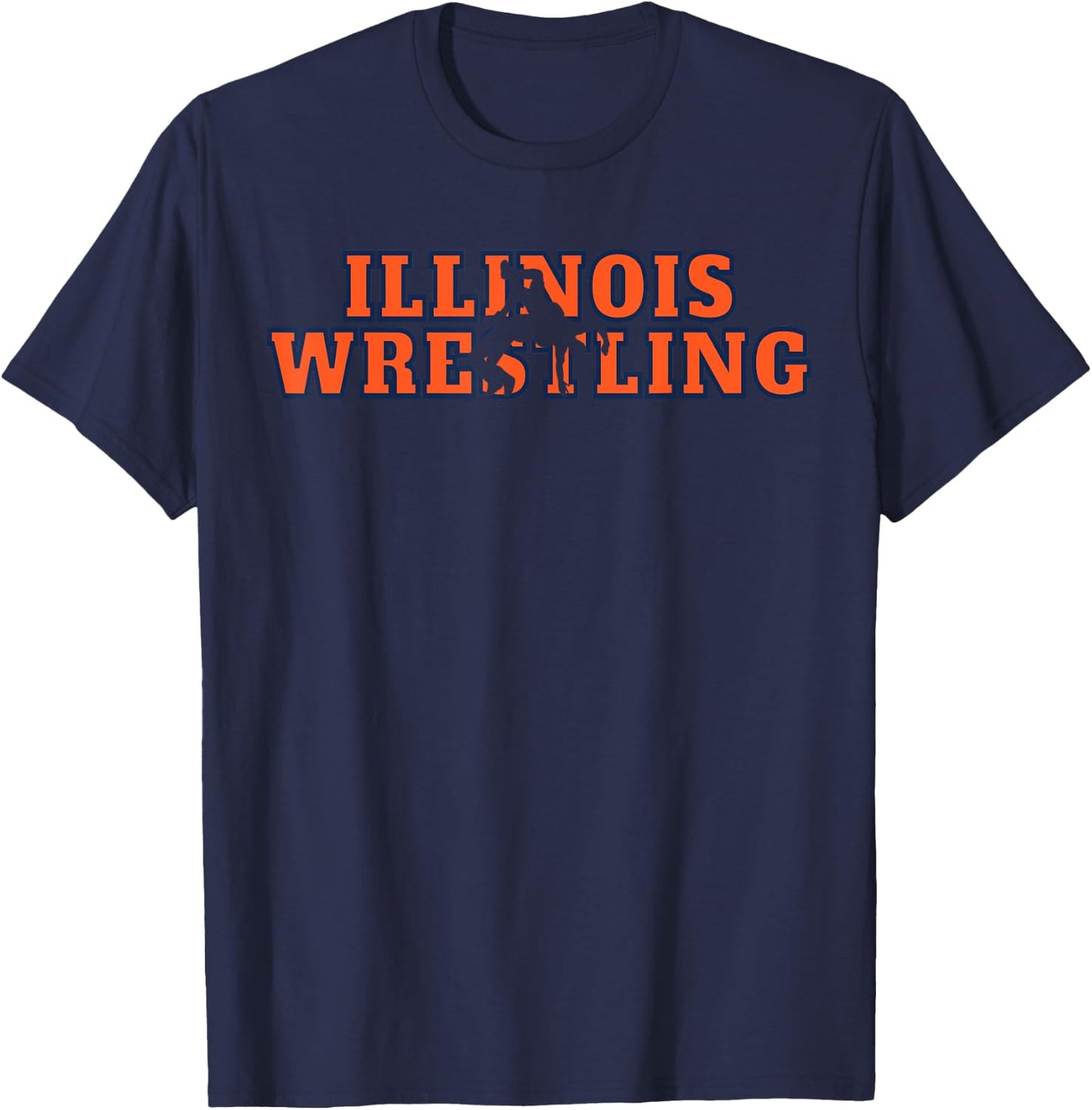 Illinois Wrestling Team Freestyle Wrestler Gear Gift T-Shirt - T-Shirt | Navy
