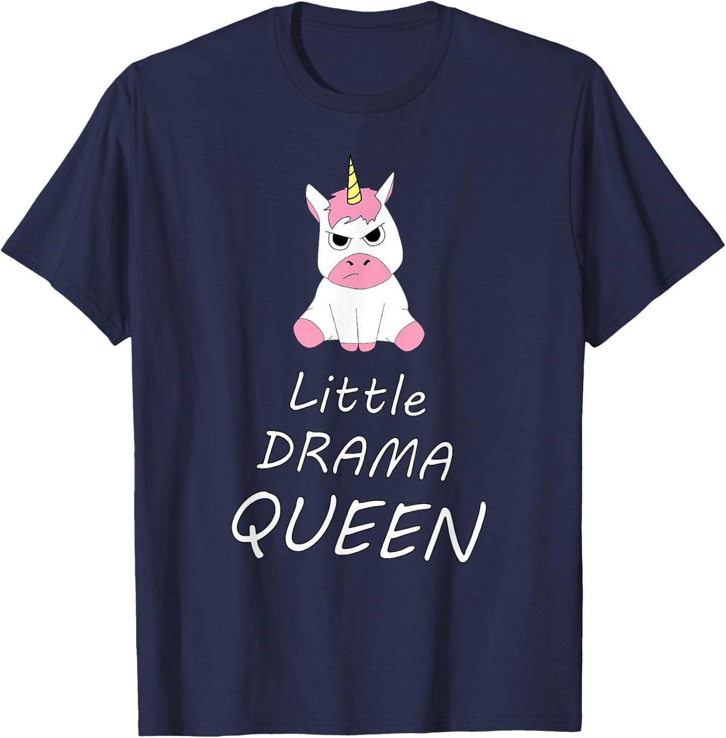 Unicorn Little Drama Queen Women's Girls T-Shirt - T-Shirt | Navy