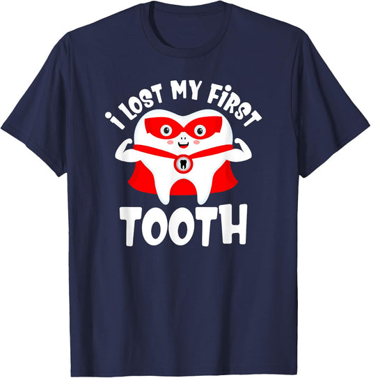 I Lost My First Tooth Kids Dentist Baby Teeth Grandkids T-Shirt - T-Shirt | Navy