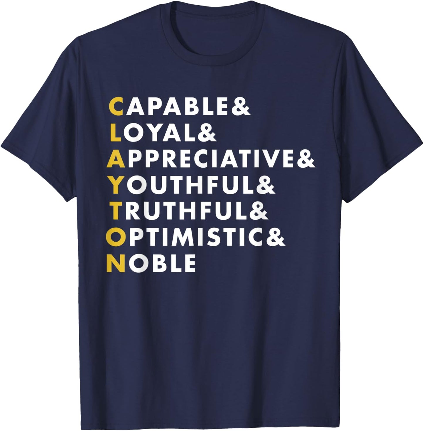 Clayton Shirt Personalized Name Gift T-Shirt - T-Shirt | Navy