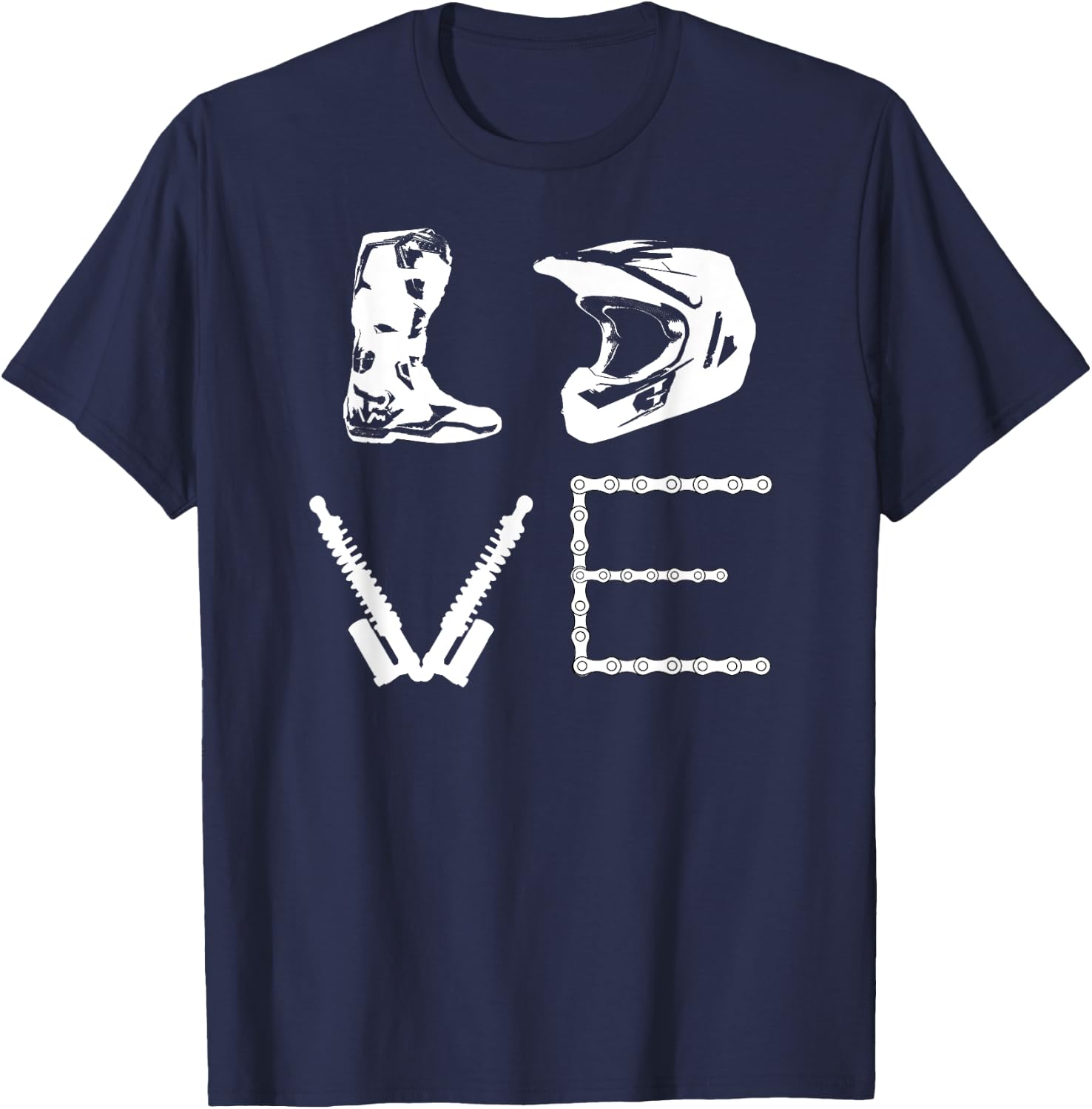 DIRT BIKE LOVE Bike | Motocross Enduro T-Shirt - T-Shirt | Navy