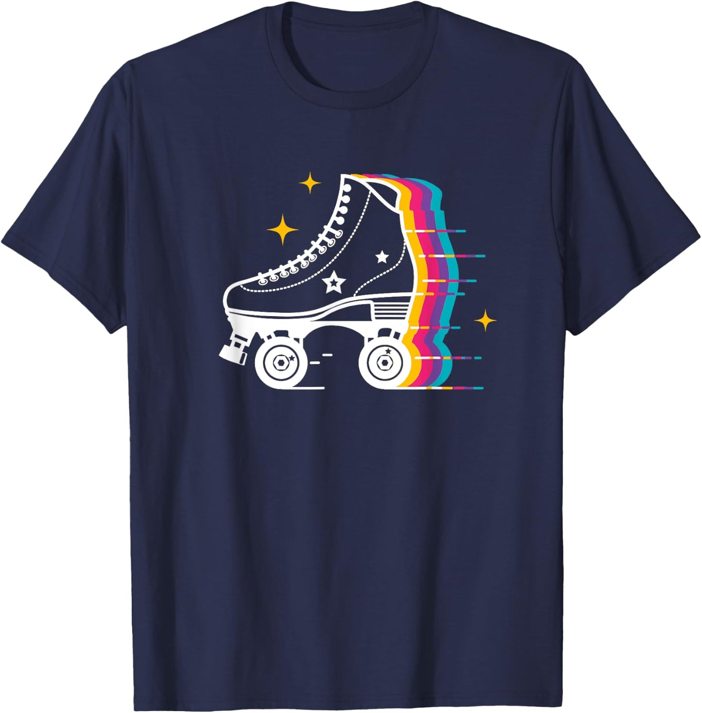 Colourful Roller Skating Derby Skate Roller Skater Trainer T-Shirt - T-Shirt | Navy