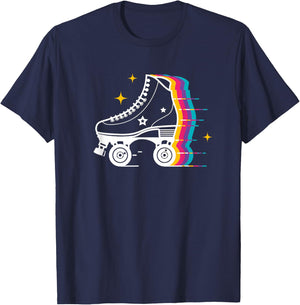 Colourful Roller Skating Derby Skate Roller Skater Trainer T-Shirt - T-Shirt | Navy