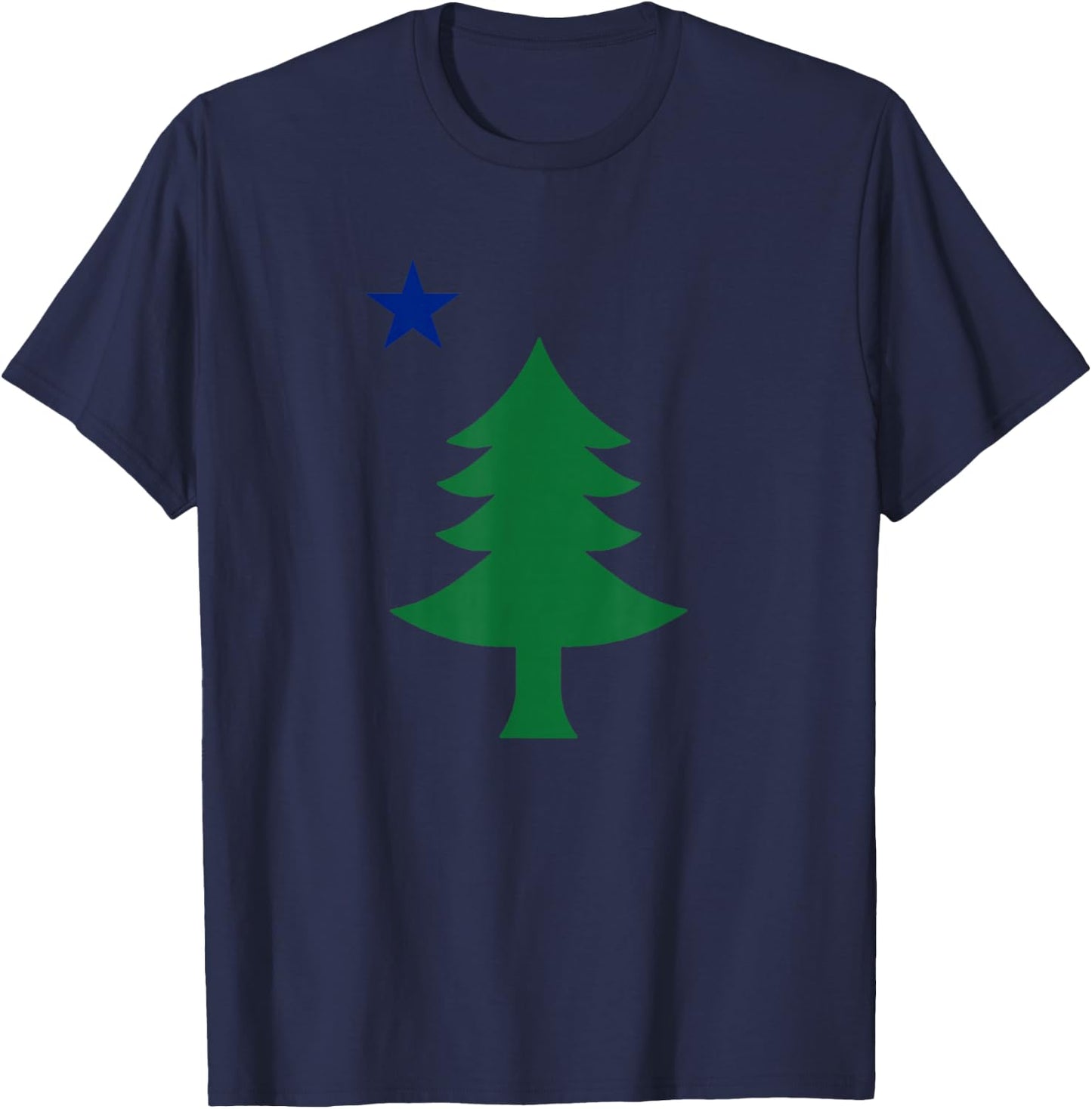 Maine Pine Tree State Flag Vintage USA America Souvenir T-Shirt - T-Shirt | Navy
