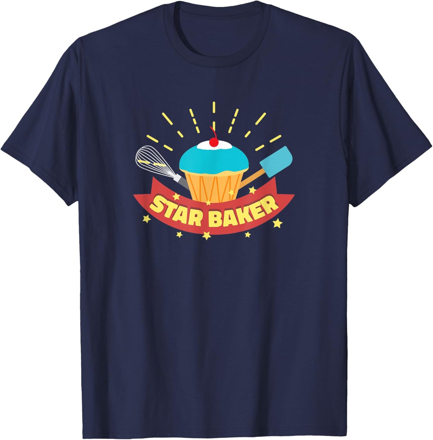 Star Baker I Funny Baking Cupcake Muffin T-Shirt - T-Shirt | Navy