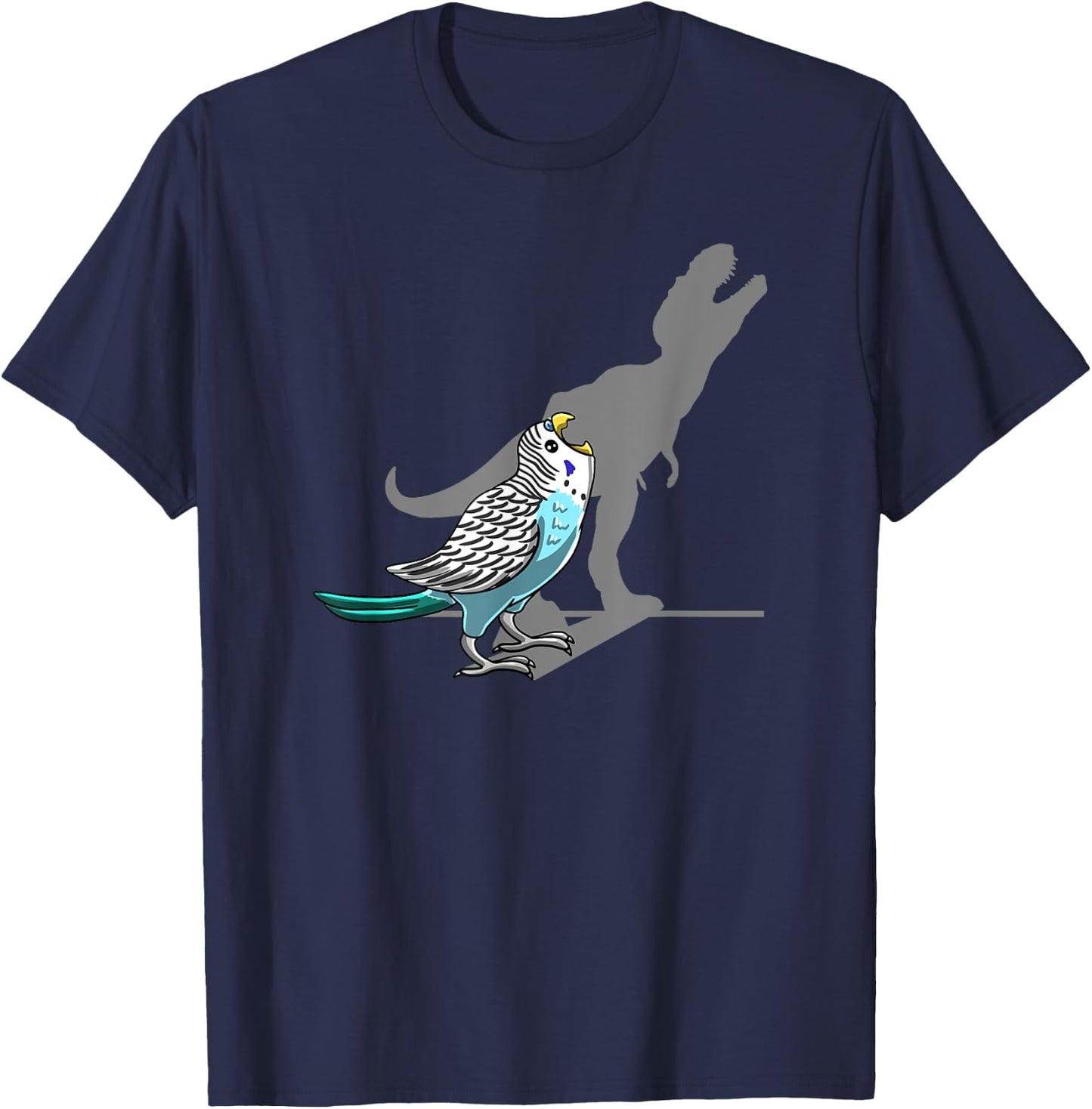 T-Rex Budgerigar Shadow Budgie Parakeet Pet Bird Lover Gift T-Shirt - T-Shirt | Navy