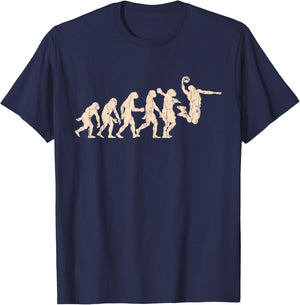 Vintage Retro Basketball-Player Evolution Gift Basketball T-Shirt - T-Shirt | Navy