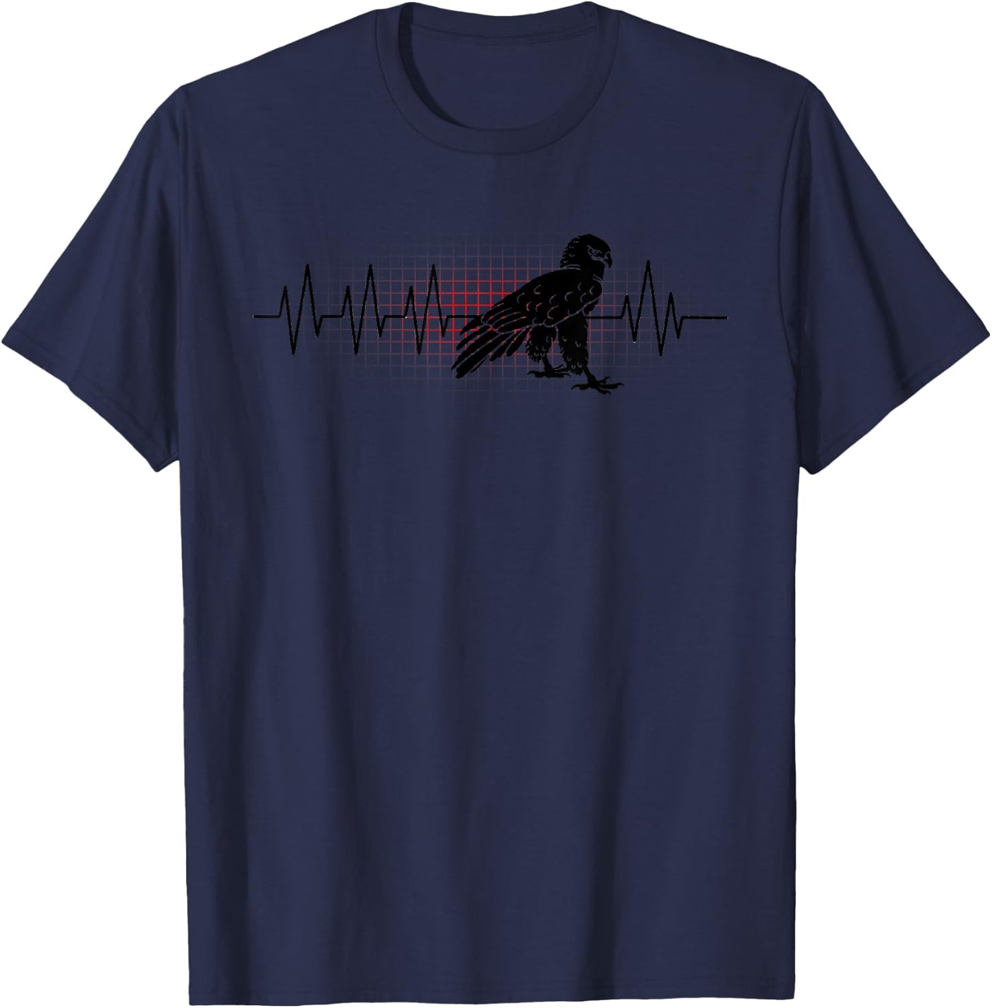Red Tail Hawk Heartbeat Funny Birdwatcher Birding Buteo Gift T-Shirt - T-Shirt | Navy