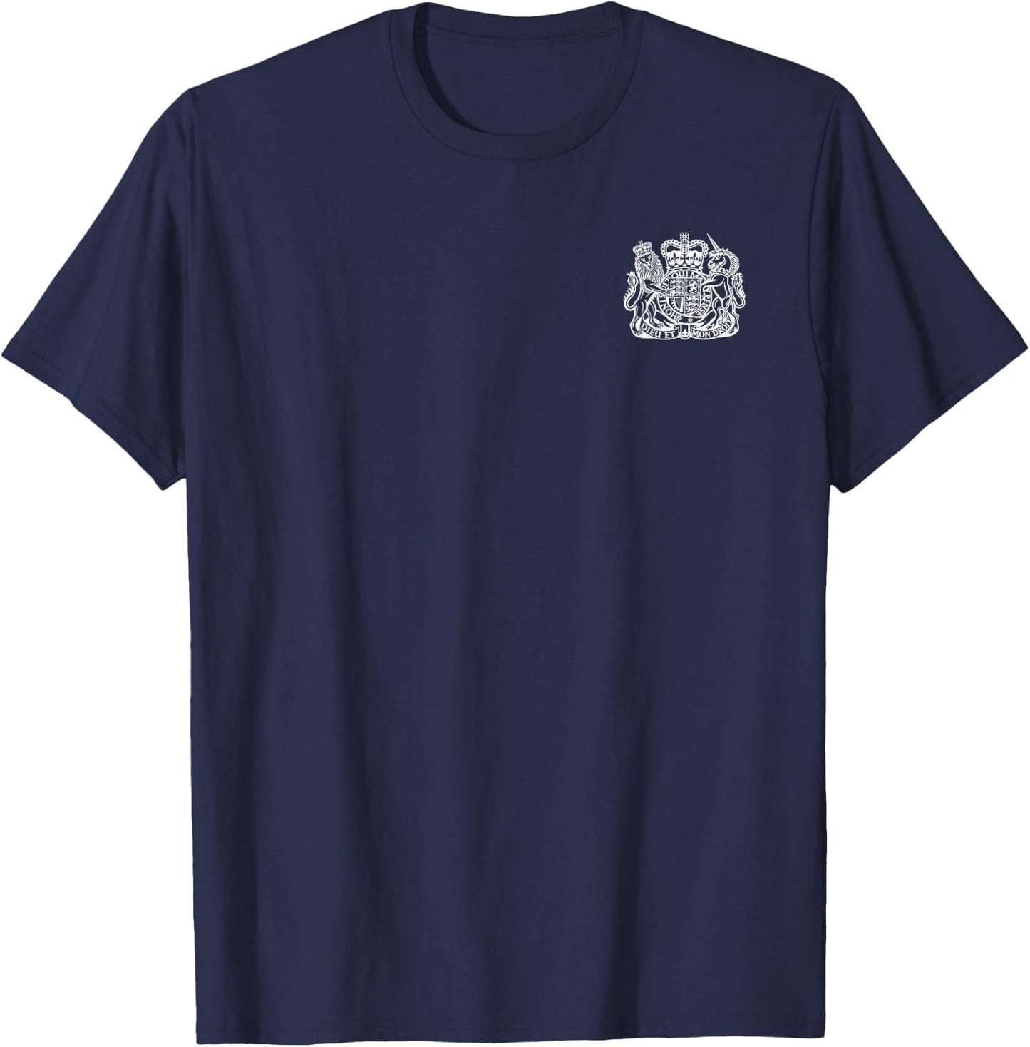 United Kingdom Uk Coat of Arms Lion and Unicorn Symbol T-Shirt - T-Shirt | Navy