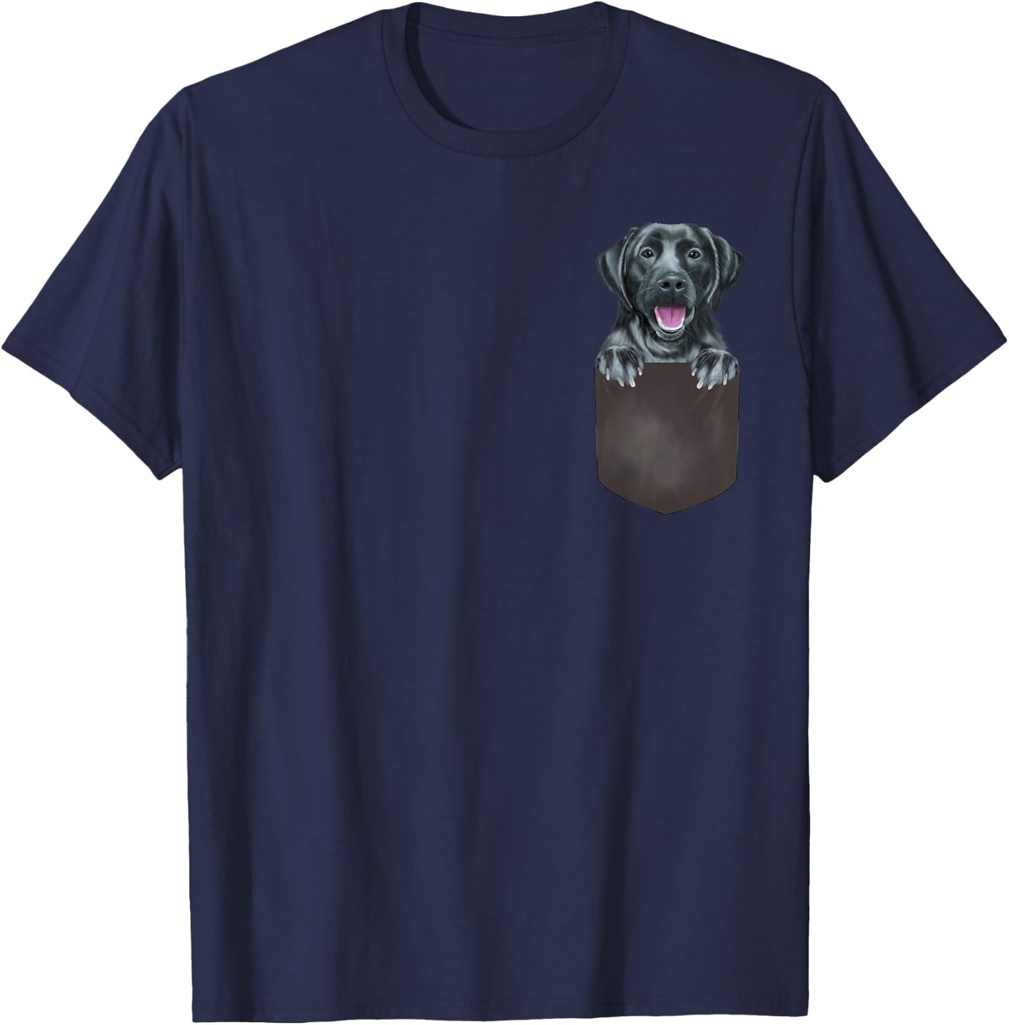 Dog In Pocket Funny Dog Lover Black Labrador Retriever Women Girls Kids T-Shirt - T-Shirt | Navy