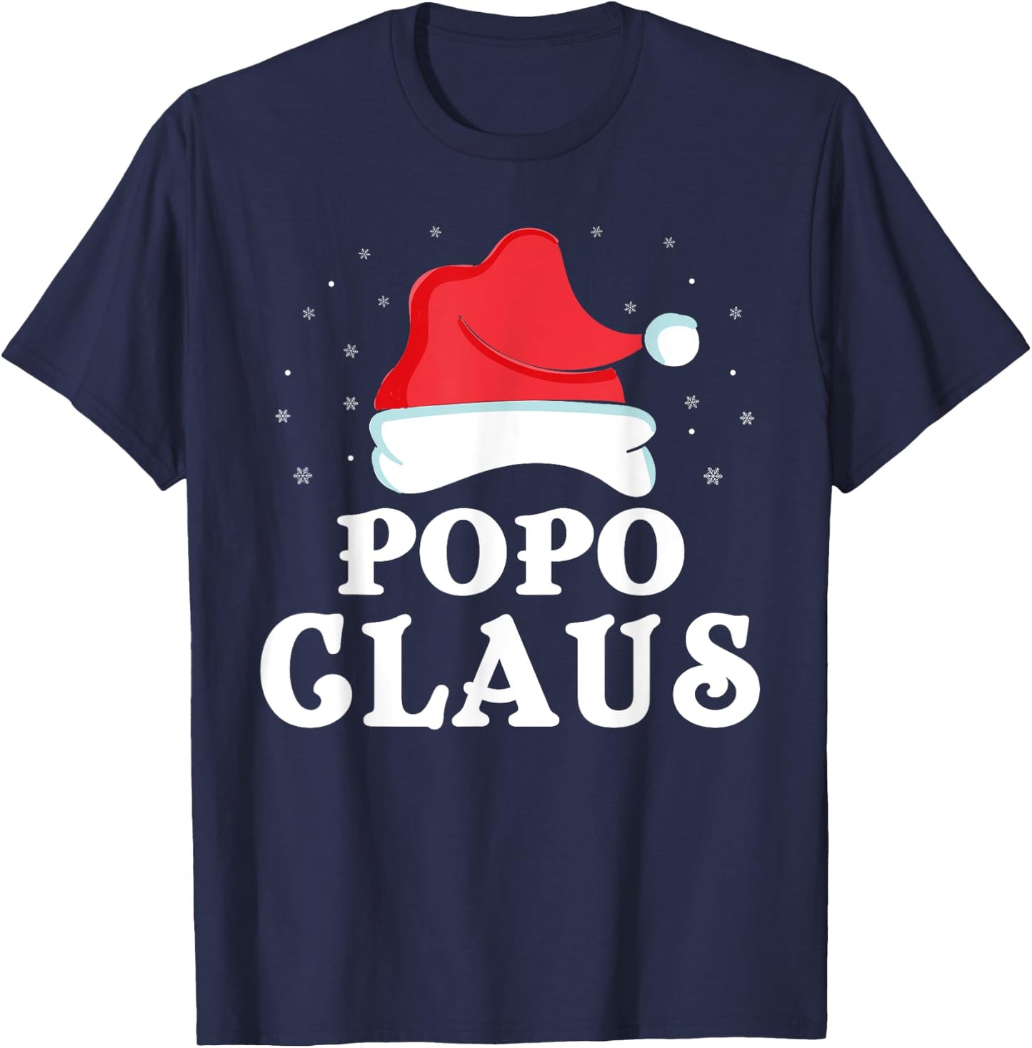 Popo Claus Christmas Gift Funny Family Group Matching Pajama T-Shirt - T-Shirt | Navy