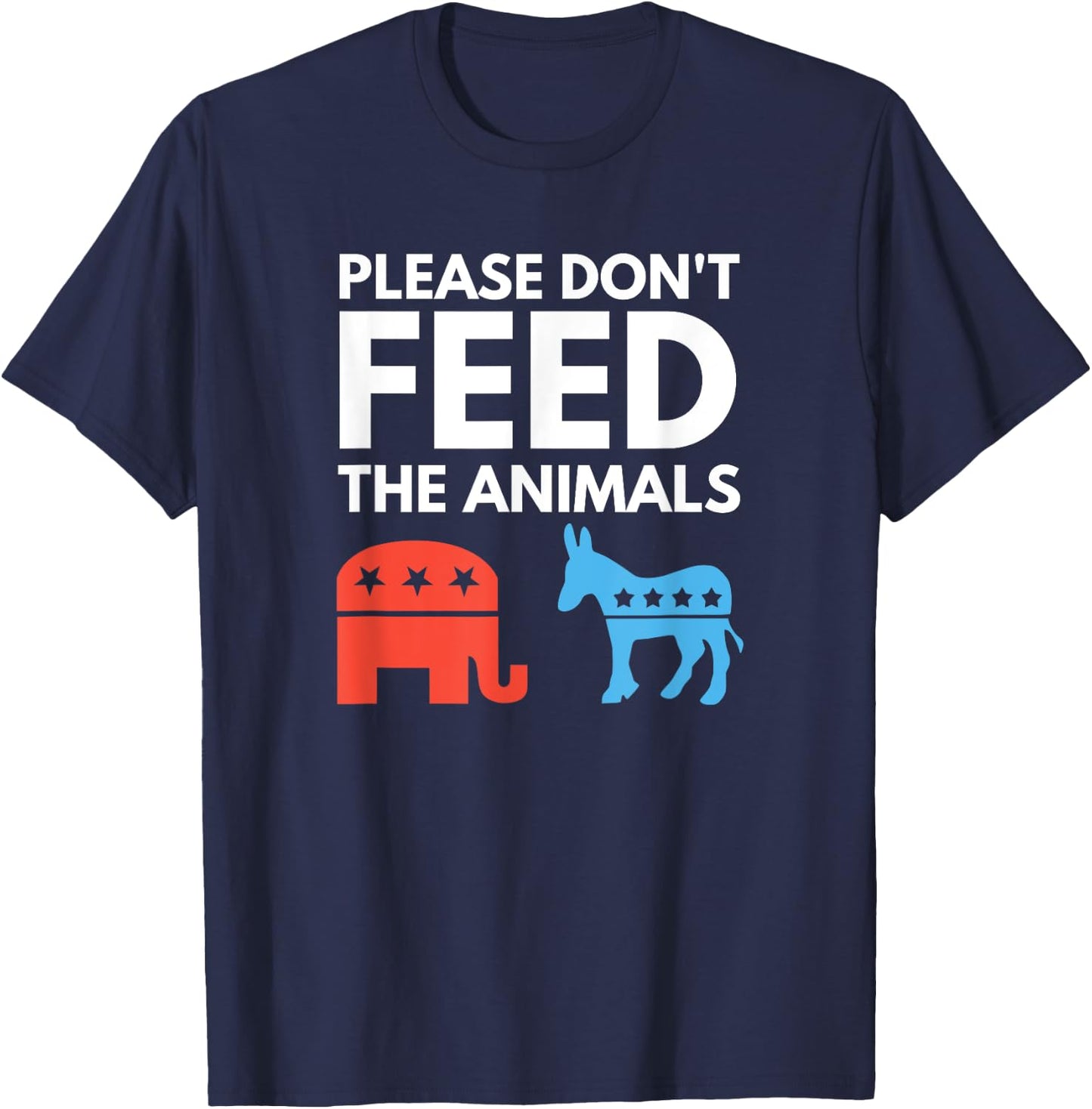 Anarchist Libertarian - Please Don't Feed the Animals T-Shirt - T-Shirt | Navy