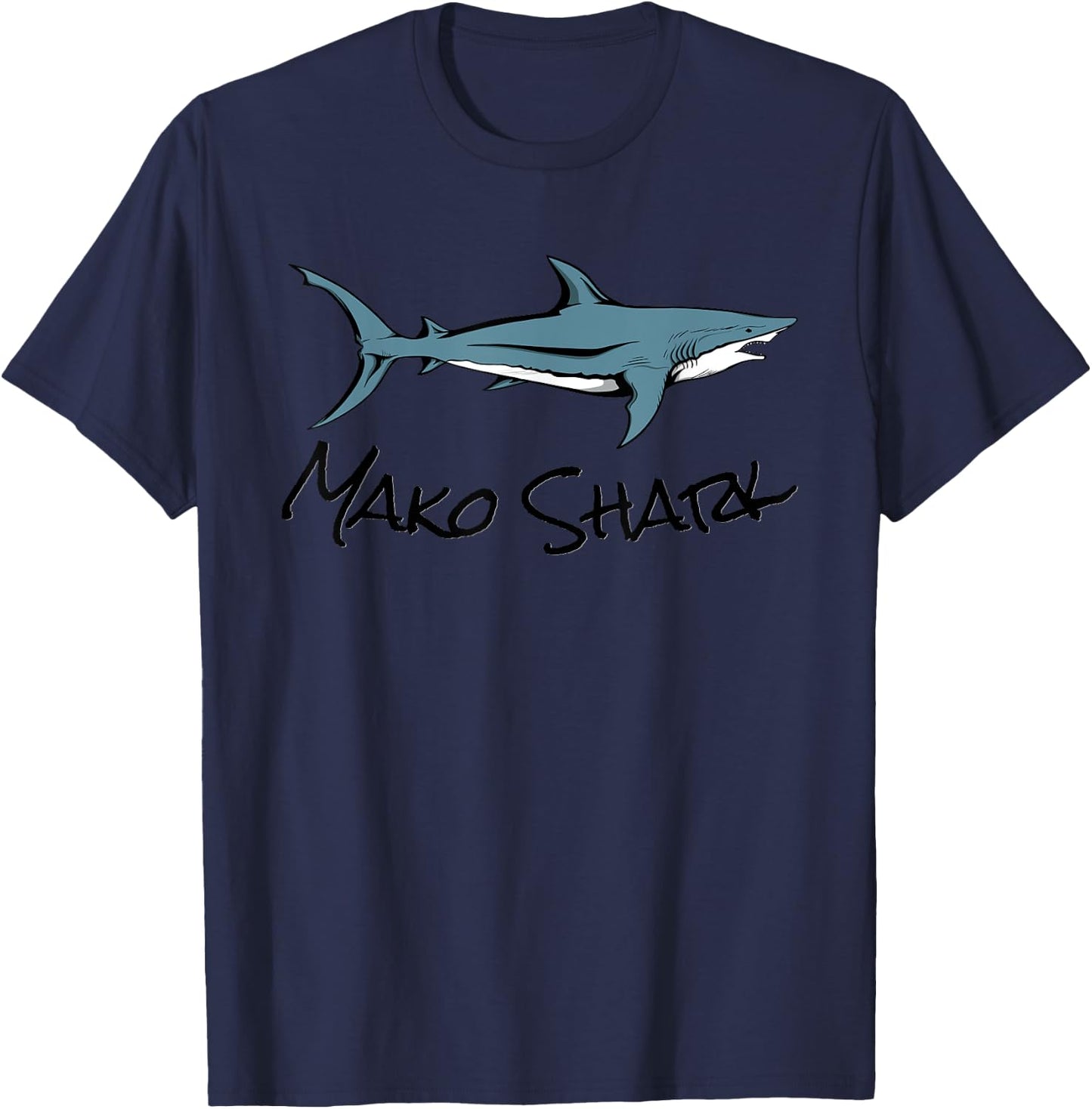 Mako Shark Graphic Cool Shark T-Shirt - T-Shirt | Navy