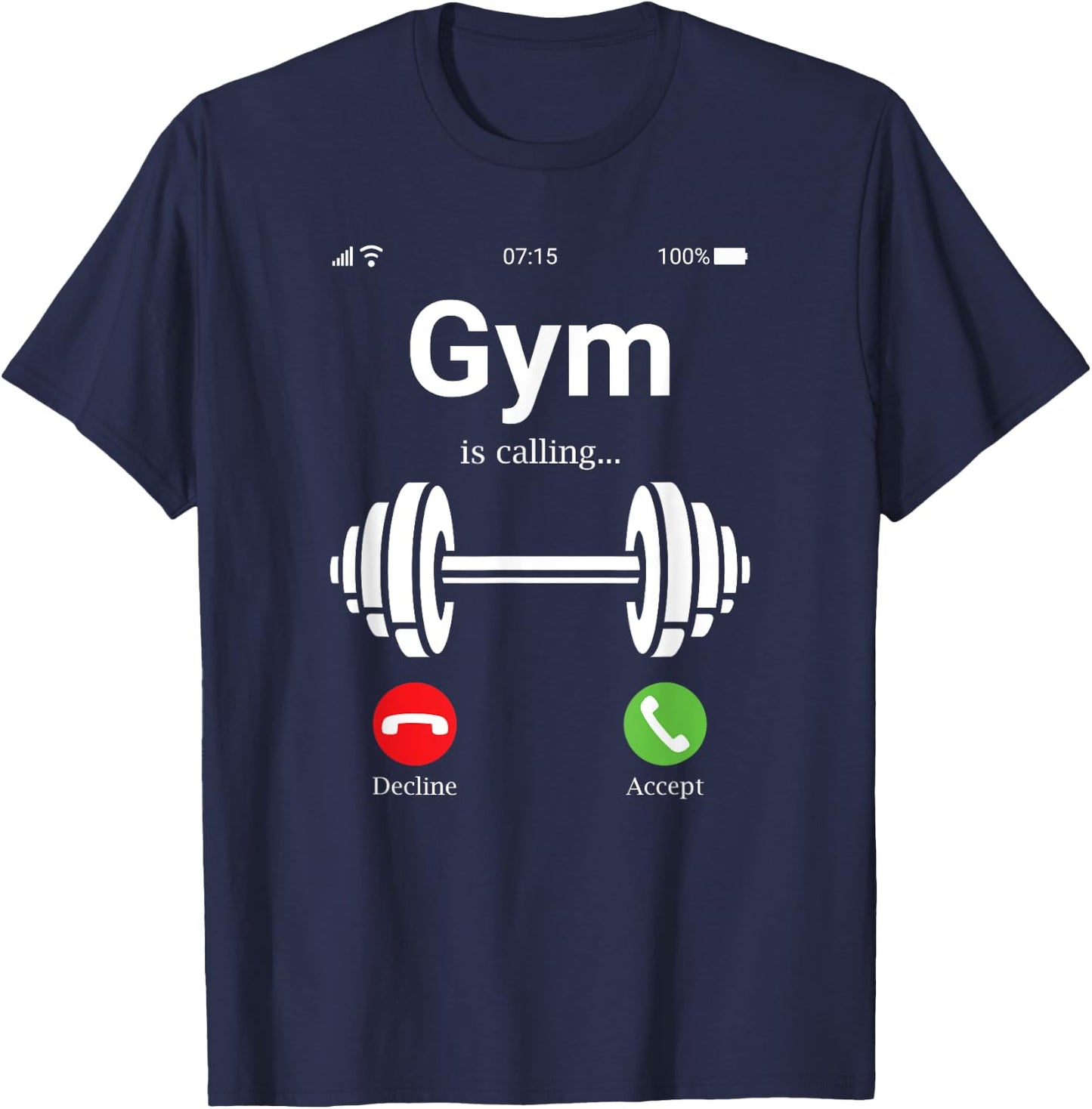 Gym is calling shirt, "Das Gymstudio nennennt shirt, funny T-Shirt - T-Shirt | Navy