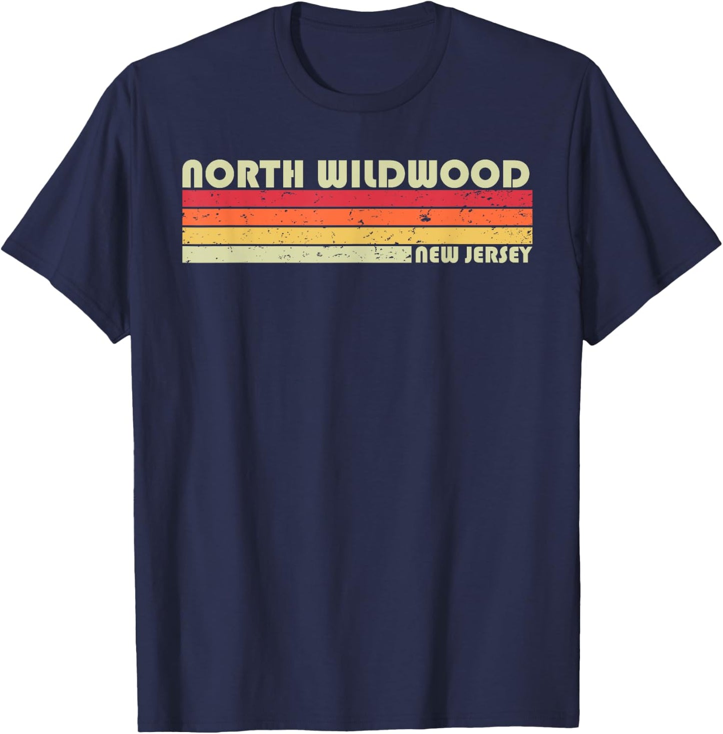 NORTH WILDWOOD NJ NEW JERSEY Funny City Home Root Gift Retro T-Shirt - T-Shirt | Navy