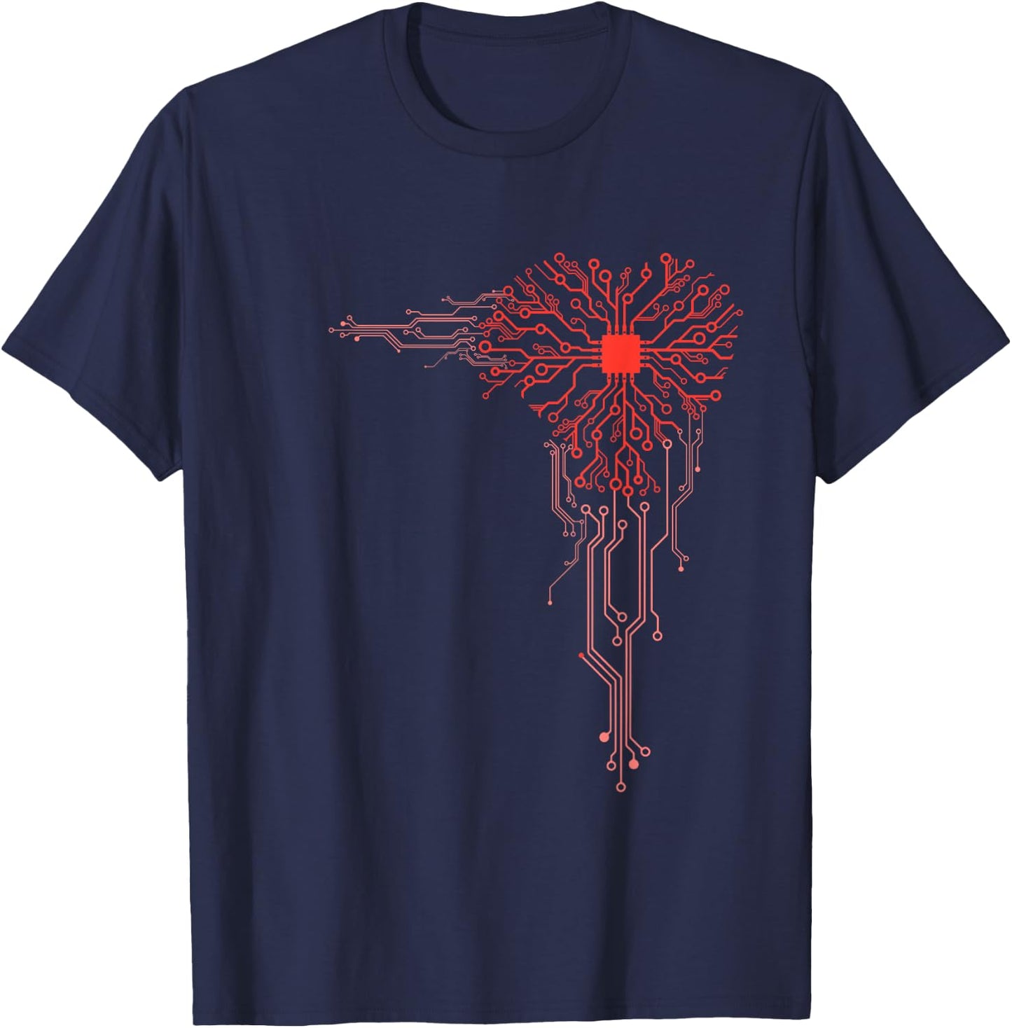 Funny Computer Geek Nerd Gift Cool Computer Core Circuit T-Shirt - T-Shirt | Navy