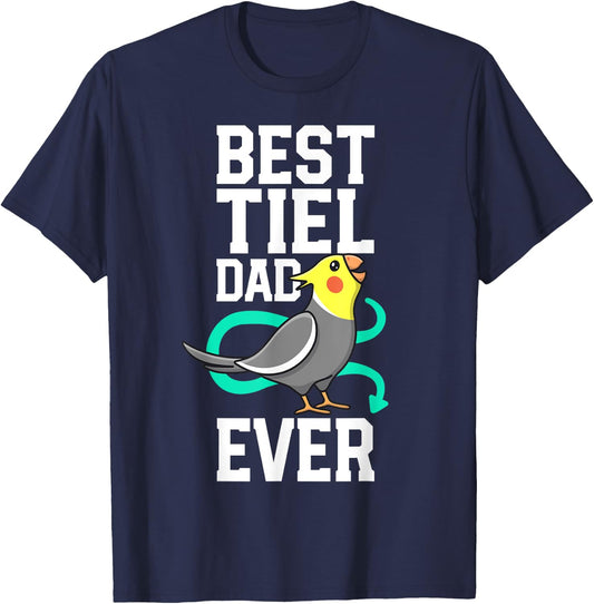 Best Tiel Dad Ever Cockatiel Lover Birb Parrot Bird Father T-Shirt - T-Shirt | Navy