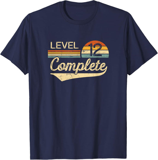 Level 12 Complete Vintage 12th Wedding Anniversary T-Shirt - T-Shirt | Navy