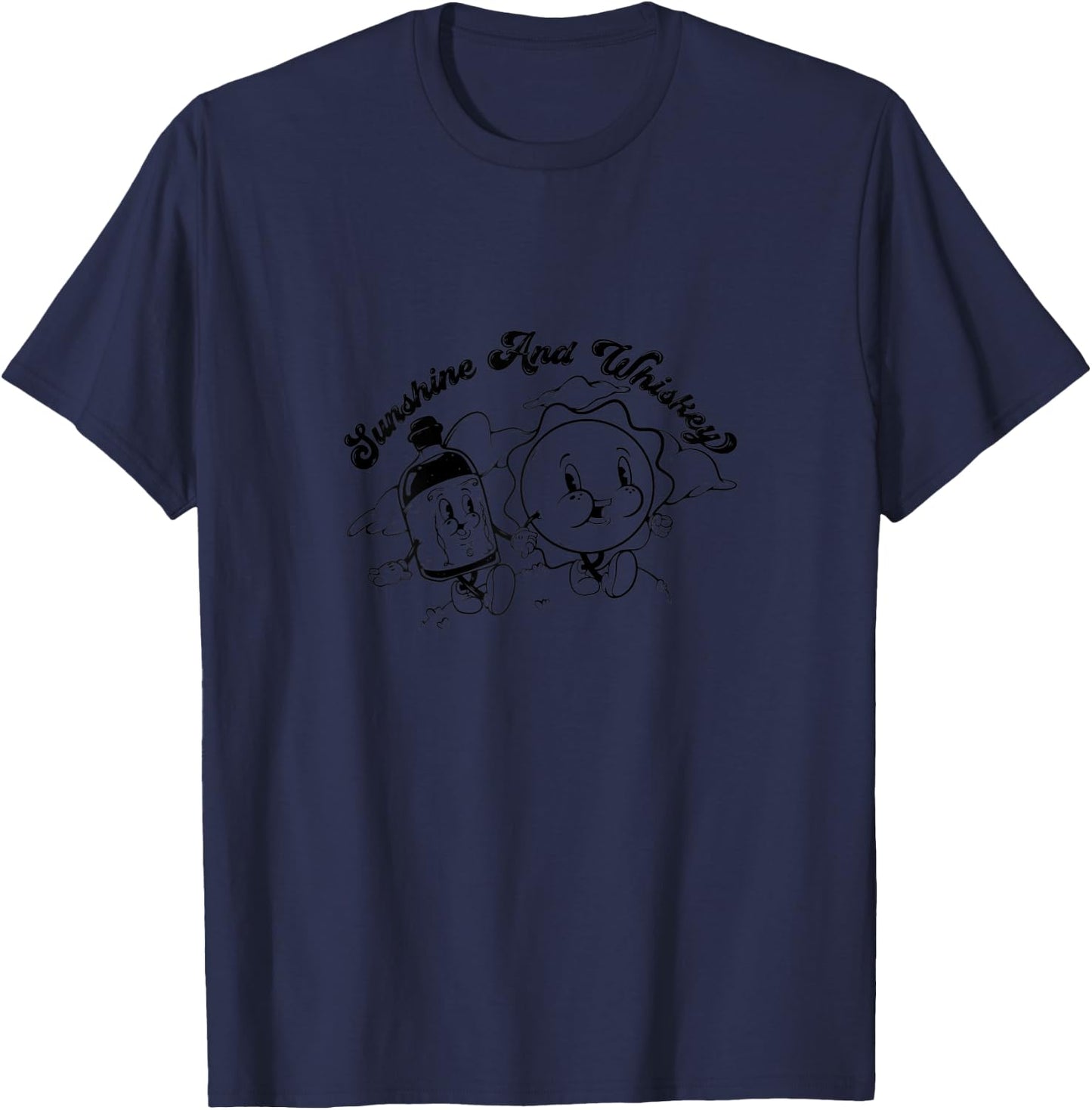 Sunshine And Whiskey Women Shirt Nashville Knot Alcohol T-Shirt - T-Shirt | Navy