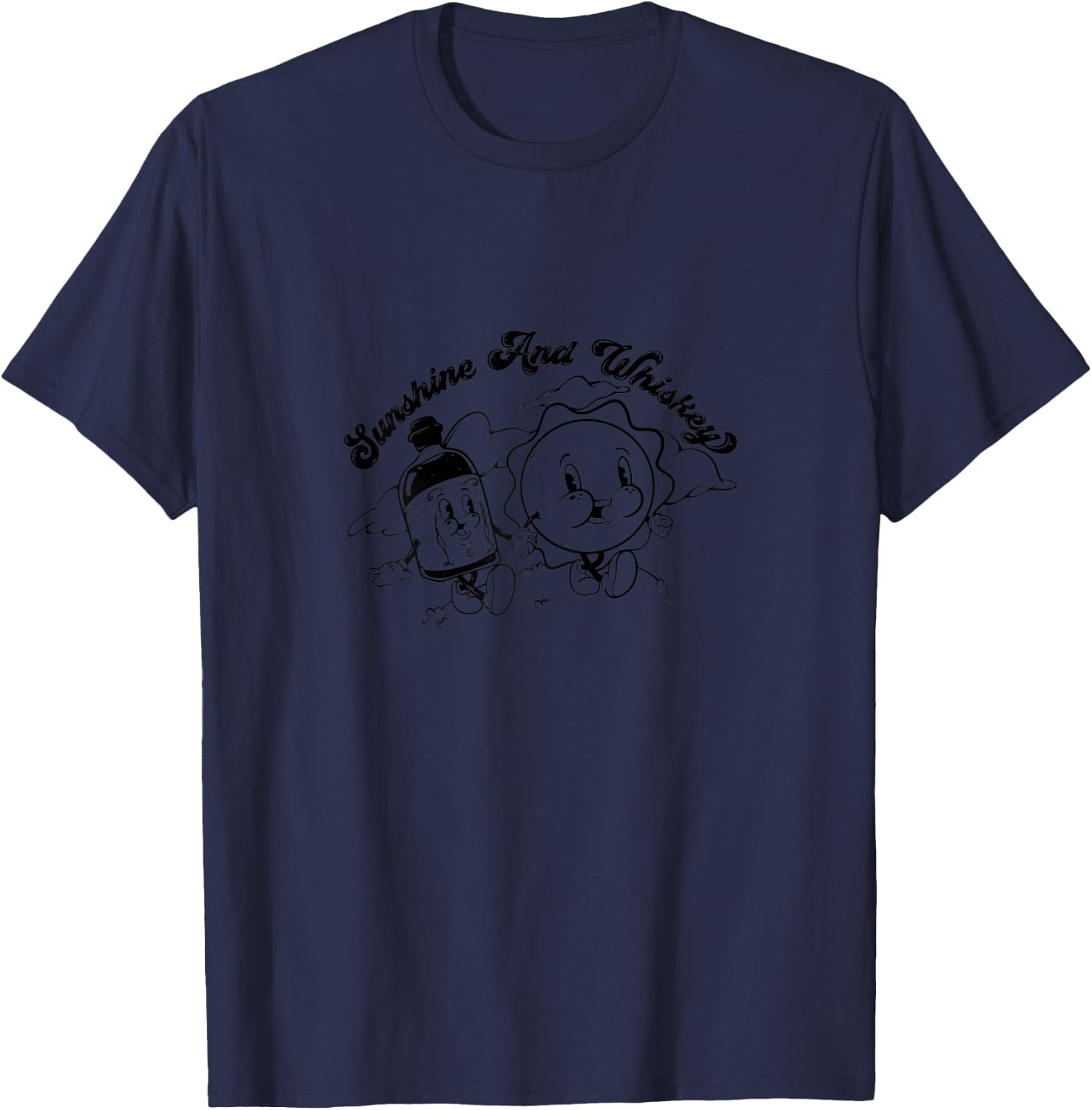 Sunshine And Whiskey Women Shirt Nashville Knot Alcohol T-Shirt - T-Shirt | Navy
