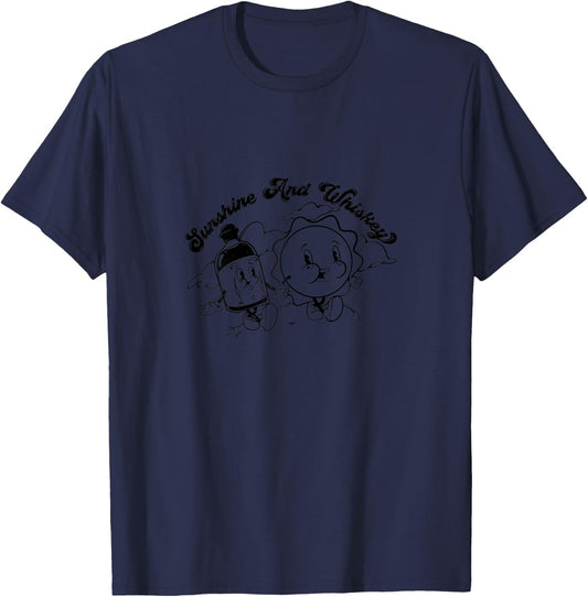 Sunshine And Whiskey Women Shirt Nashville Knot Alcohol T-Shirt - T-Shirt | Navy