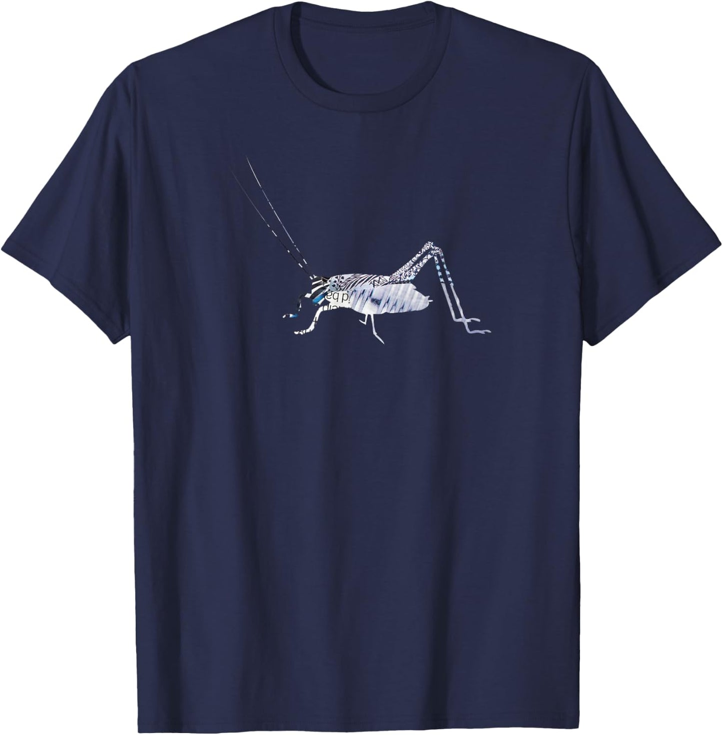 Unique steampunk bug cricket collage art for insect nature T-Shirt - T-Shirt | Navy