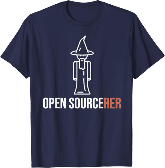 Funny Open Source Sourcerer - Great Programmer / Coder Joke T-Shirt - T-Shirt | Navy