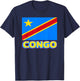 Congolese Flag Of The DRC African Men Women Kids Congo T-Shirt - T-Shirt | Navy