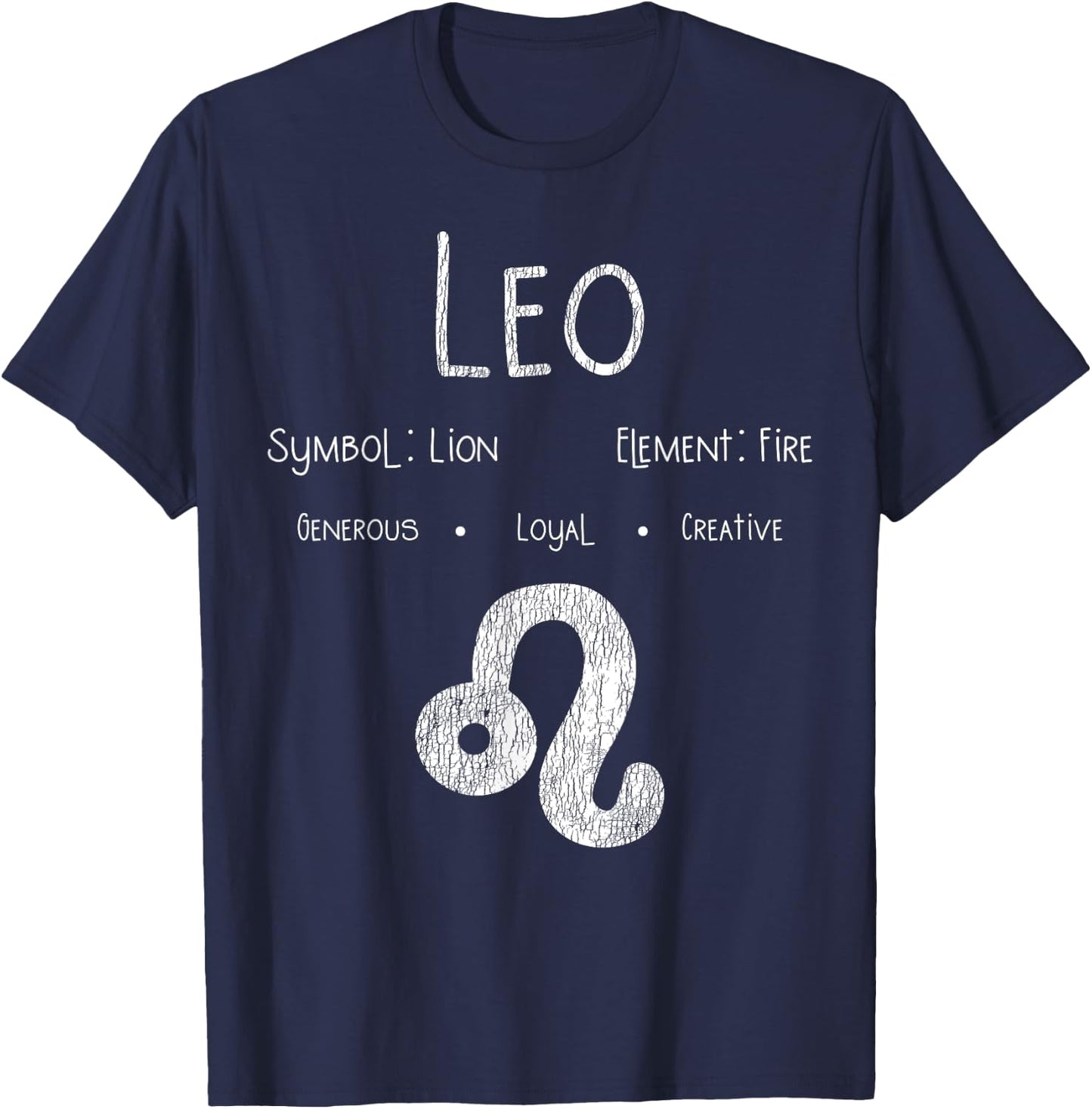 Vintage Leo Birthday Horoscope Zodiac Sign Astrology Bday T-Shirt - T-Shirt | Navy