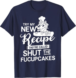 Shut The Fucupcake Gift Baking Unicorn T-Shirt - T-Shirt | Navy