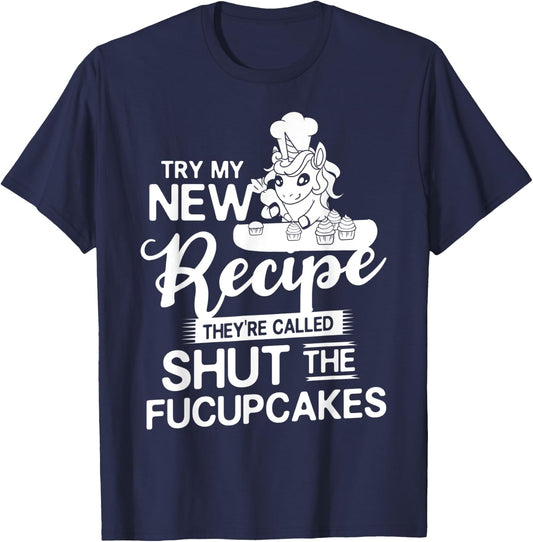 Shut The Fucupcake Gift Baking Unicorn T-Shirt - T-Shirt | Navy