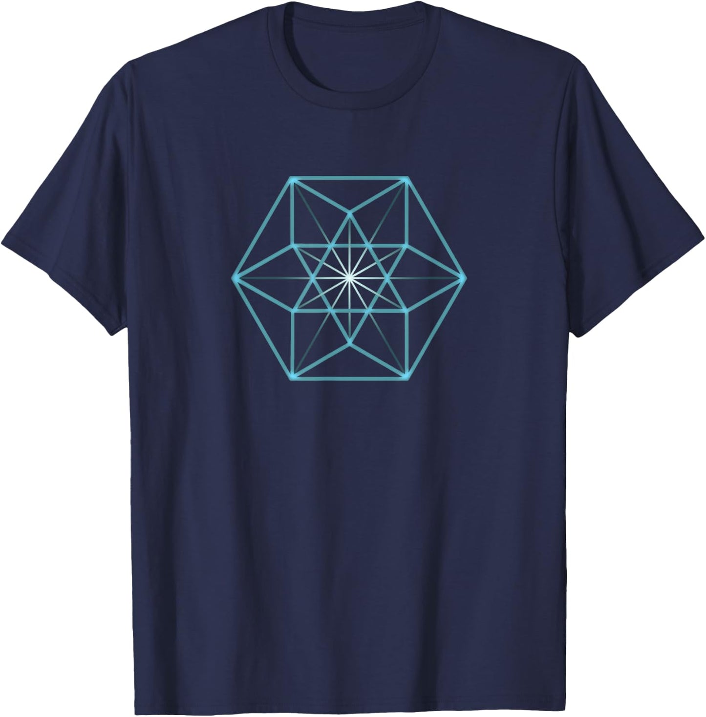 Vector Balance, Sacred Geometry, Cuboctahedron, Natural T-Shirt - T-Shirt | Navy