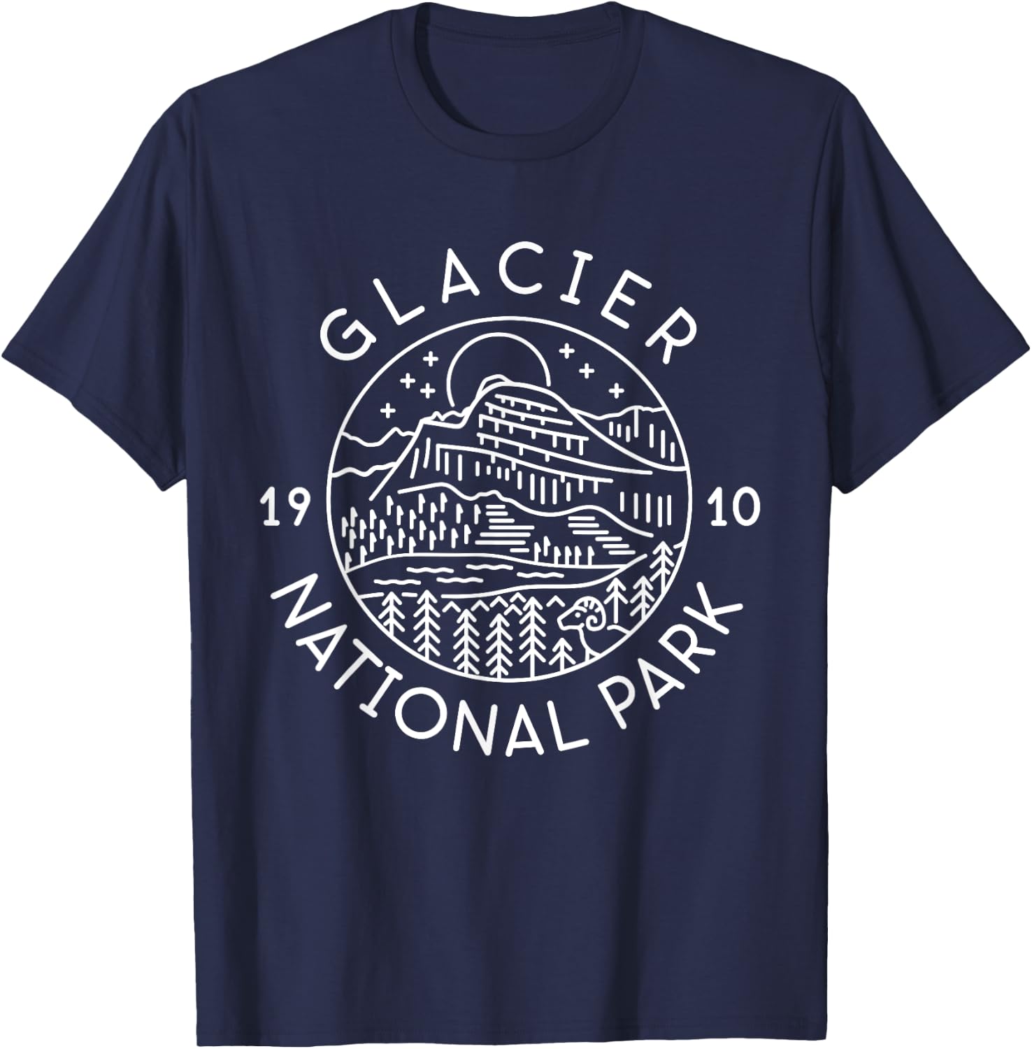 Glacier National Park 1910 Montana T-Shirt - T-Shirt | Navy